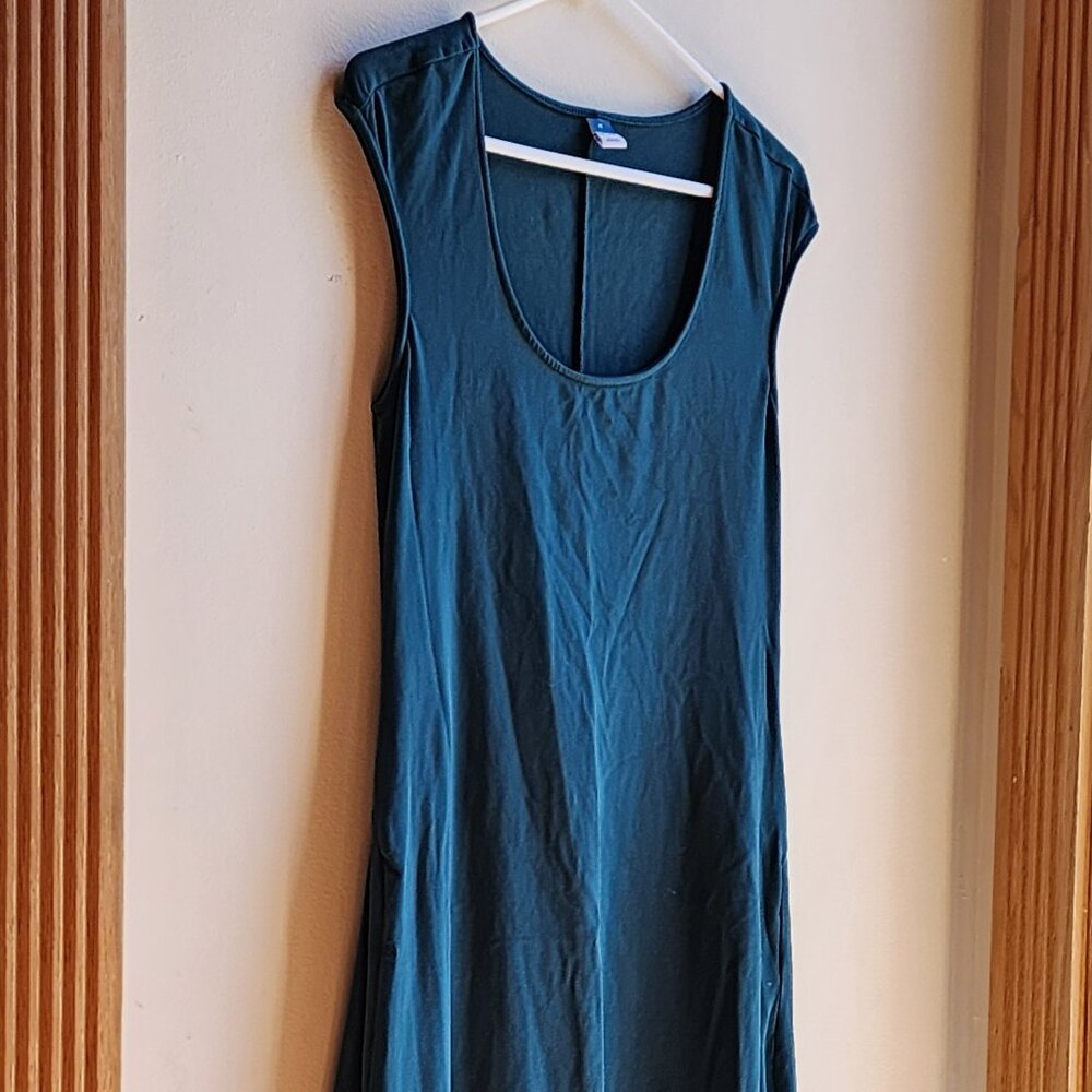 Old Navy Green/Teal Cap Sleeve Maxi Dress - Picture 2 of 14